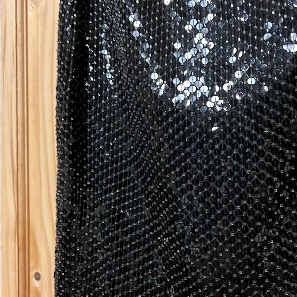 Vintage Escada by Margaretha Ley Elegant Black Silk Sequin Beaded Skirt 40 - Picture 11 of 16